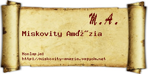 Miskovity Amázia névjegykártya